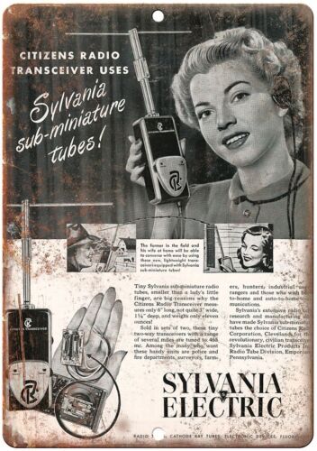Sylvania Electric Radio Transceiver Vintage Reproduction Metal Sign D66 - 第 1/2 張圖片