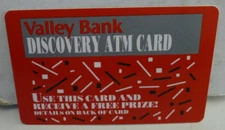 Valley National Bank Discovery ATM Card- Un-Embossed BLANK RARE Vintage