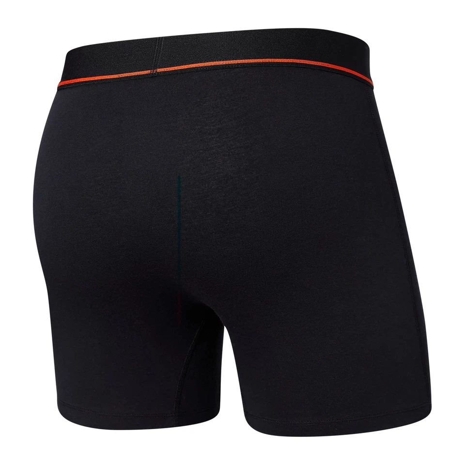 Calzoncillo boxer de algodón elástico sin parar SAXX 290802 para hombre, negro talla grande Foto 2 de 2