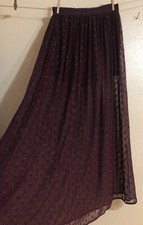 Maroon Entro Shorts/Maxi Sheer Skirt-Small Maroon/Wine Polka Dot Lined