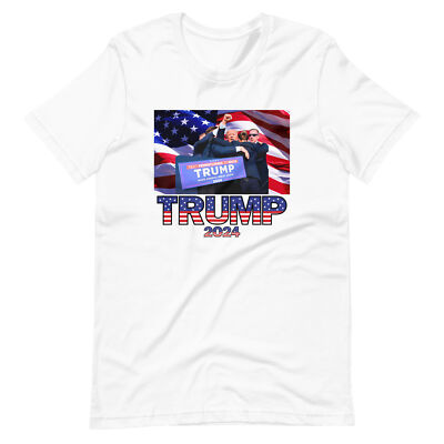 Trump Shot Picture Shirt, Trump Fight Never Surrender MAGA Donald Trump 2024 Tee