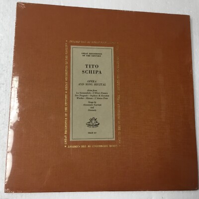 Tito Schipa Opera Und Song Recital Angel Colh 117 Verpackt IN Shrinkwrap LH279