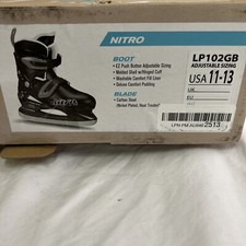 Lake Placid Nitro Boys Adjustable Ice Skates Black size 11-13