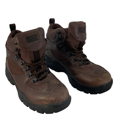Women's Coleman Leather Combat Hiking Boots Brown Preowned