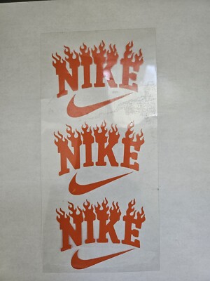 THREE FIRE NIKE AIR Swoosh Logo Iron On Decal / FREE SHIPPING in the US DIY