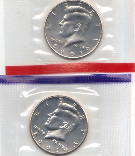 2001 P+D KENNEDY HALF UNCIRCULATED STILL IN MINT CELLO L@@K