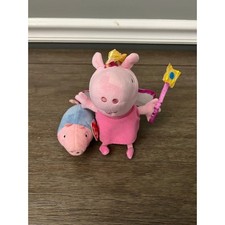 TY Princess Peppa Pig and TY Teeny George Plush