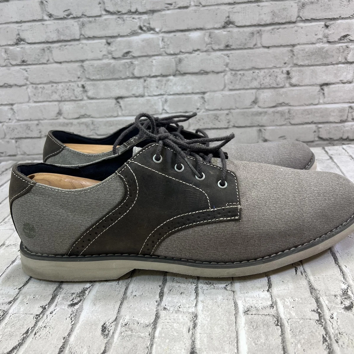 Timberland Earthkeepers Mens Shoes Gray Canvas Comfort Slip On Loafers Size 10.5 Timberland Gray Canvas Casual Shoes for Men for sale | eBay main image 3