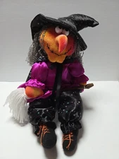 Vintage PBC International Musical Plush Witch Not Working Display or Parts