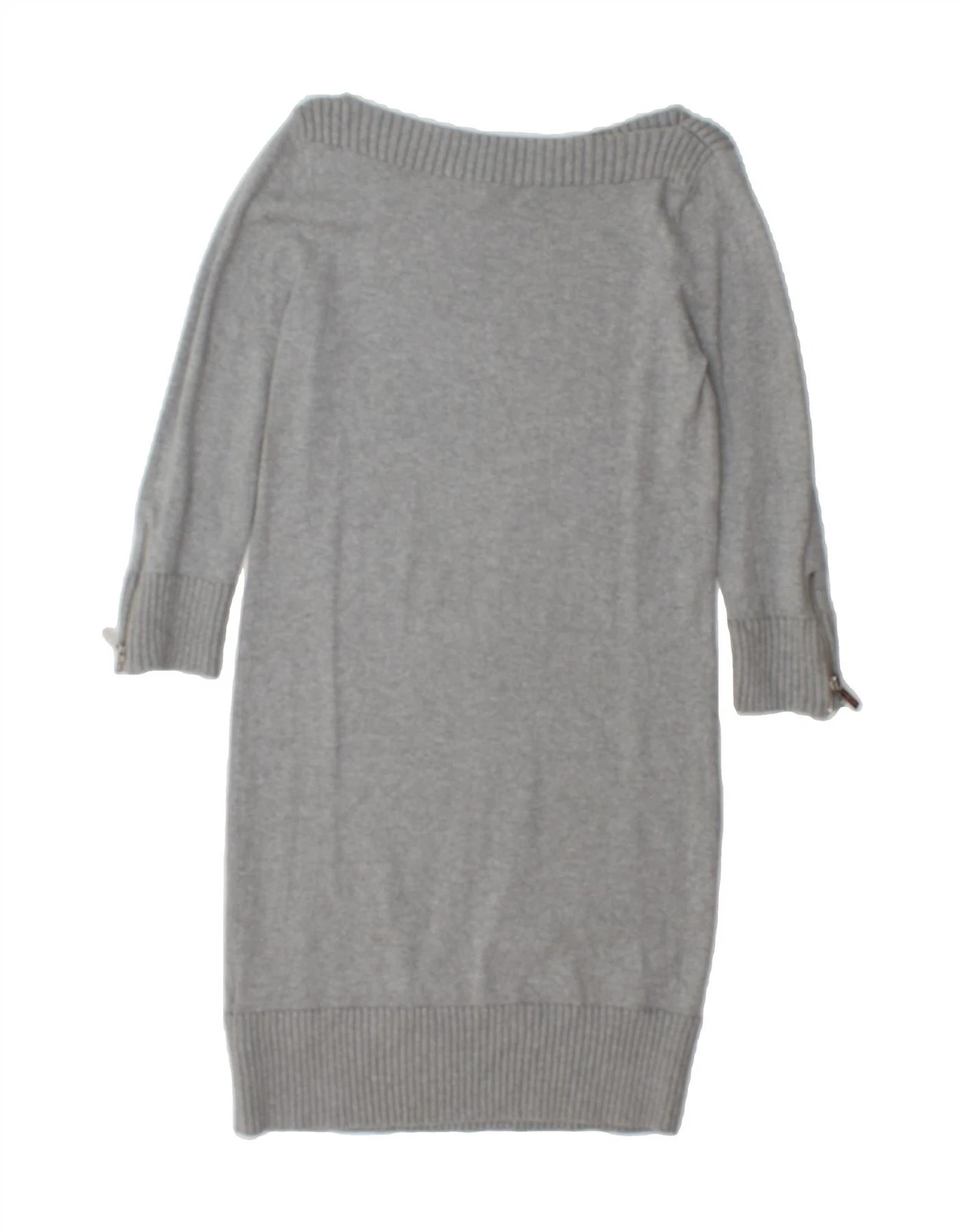 Abito maglione MICHAEL KORS donna manica 3 4 UK 10 piccolo grigio cotone BM05