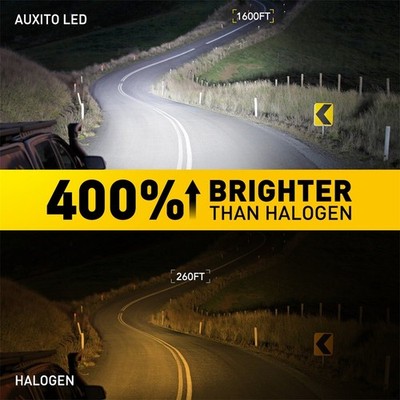 4X AXUITO H7 LED Headlight Bulb Kit High Beam 6000K Cool White bulb Bright Lamp