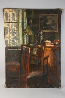 Q60F05 Eugen Wolff (1873 1937) Painting Interior Study Signed
