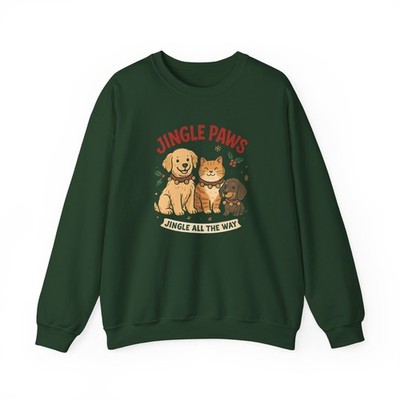 Jingle Paws Christmas sweatshirt | Dogs and Cat Holiday Design, pet lover, santa