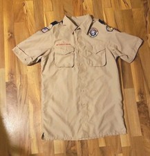 Boy Scouts Of America Mens Shirt Tan Size Small 100 Polyester