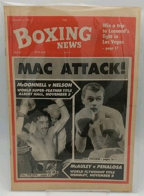 Collectable Vintage/retro Boxing news November 3rd 1989 Mac Attack!  UK         