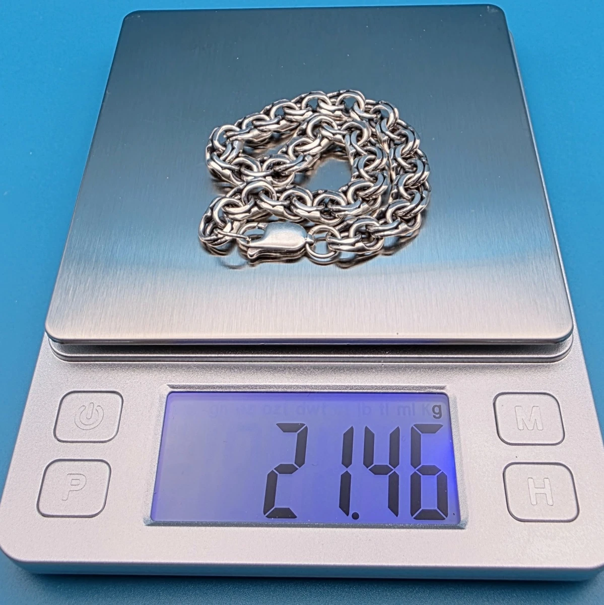 Schweres 925 Sterlingsilber Chino Doppel Glieder Handarbeit Armband 8,85 Zoll