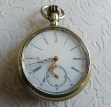 VINTAGE SWISS 16S POCKET WATCH NICE CASE ORNATE DIAL RUNS 