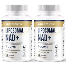 Liposomal NAD+ 500mg with TMG 250mg Softgels, High Strength NAD+ Formula, Actual
