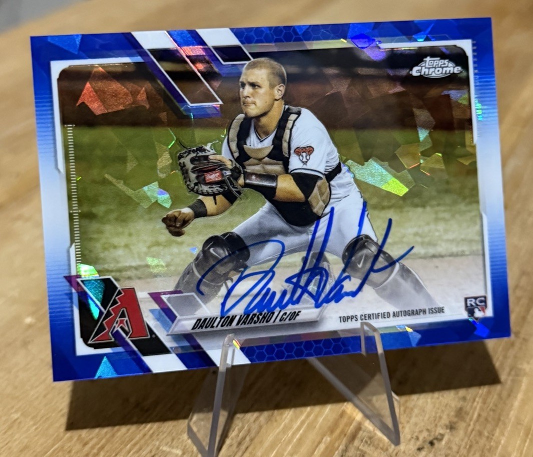 Daulton Varsho 2021 Topps CHROME SAPPHIRE ROOKIE ON CARD AUTOGRAPHS Arizona AUTO