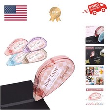 Scrapbook Tape, 4 Pack Double Sided Tape Roller for Crafts, Adhesive Glue Run...