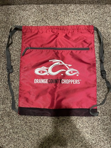 Orange County Choppers Red Promotional Adjustable Drawstring Strap Backpack Bag