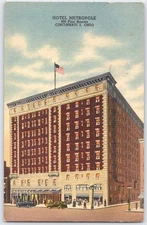 Vintage Hotel Metropole Cincinnati Ohio Linen Postcard Tichnor Bros