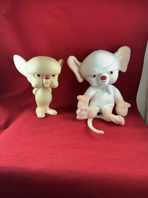 Vintage Animaniacs The Brain Signed 9 Plush And 5  PVC Figure 1998