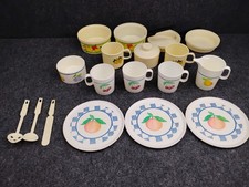 Mixed Vintage Plastic Toy Play Pans Dishes Cups Most Chilton Globe USA Made 20Pc