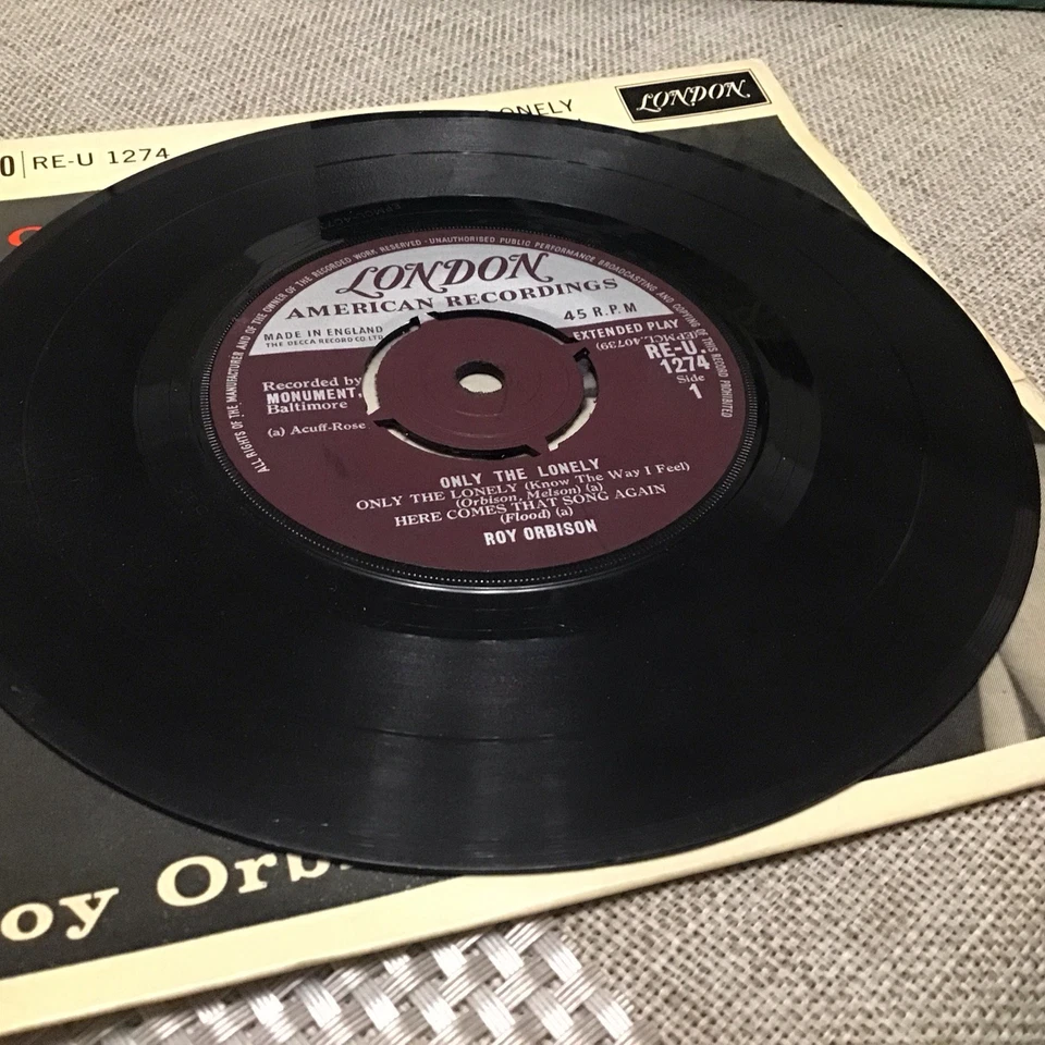 Roy Orbison Vinyl Record 7” Single Only The Lonely EP London RE-U 1274 1960 Mono - Image 4 of 4