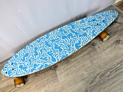 Keith Haring Alien Workshop Longboard with The Three Amigos Rare