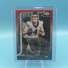 2025 Topps Chrome Football #319 Brady Cook RED WHITE & BLUE REFRACTOR  RC - Jets