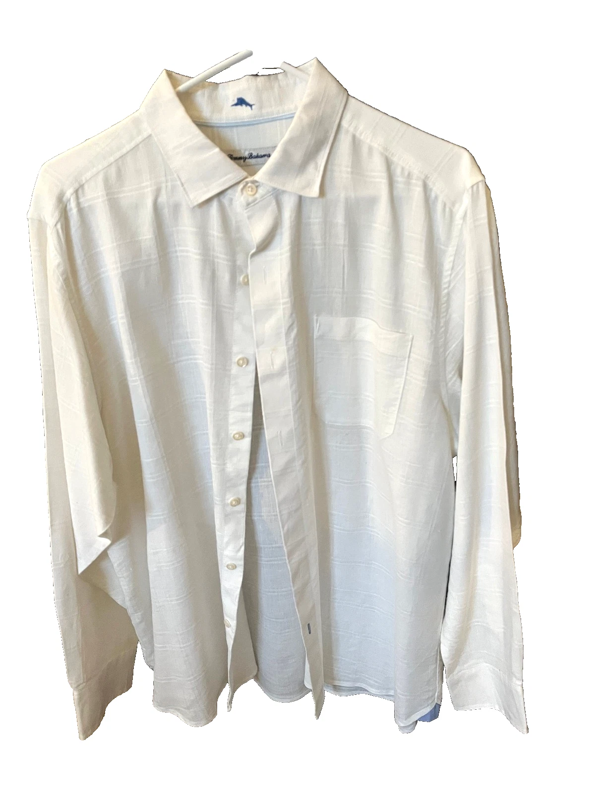 TOMMY BAHAMA WHITE SHIRTS - 1-SHORT SLEEVE, 1-LONG - MENS L