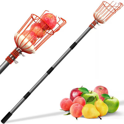 WaLensee Adjustable Handle Fruit Picker Stainless Steel Pruning Tool 66 In.