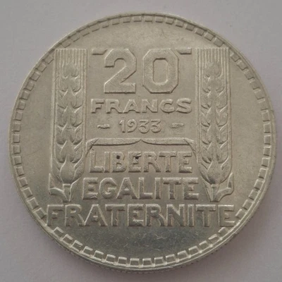 MONNAIE 20 FRANCS TURIN ARGENT 1933 - Photo 1/2