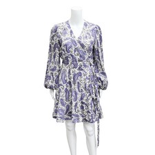 ZIMMERMANN | Devi Lucky Paisley Linen Wrap Mini Dress Brand Size 3 Approx US 10