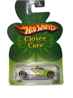 Hot Wheels Bedlam Clover Cars White Die-Cast Car 2007 #17 St Pattys Day