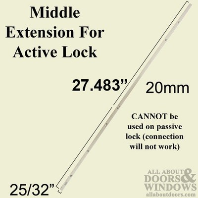 Amesbury 20mm P2000 Active Upper Shootbolt Assembly 69'' & Under Winkhaus Door