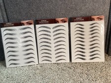 3 Sets of 20 - Waterproof 6D Eyebrows Tattoo Stickers - Hair-like Makeup