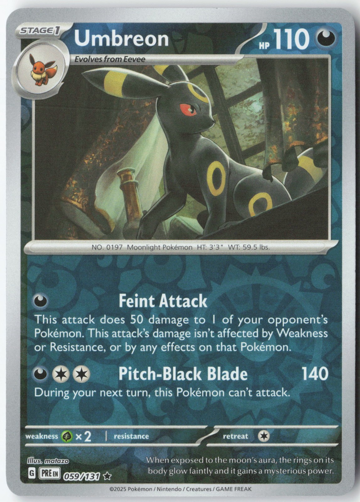 Umbreon Rare SV: Prismatic Evolutions 059/131 NM Reverse Holo