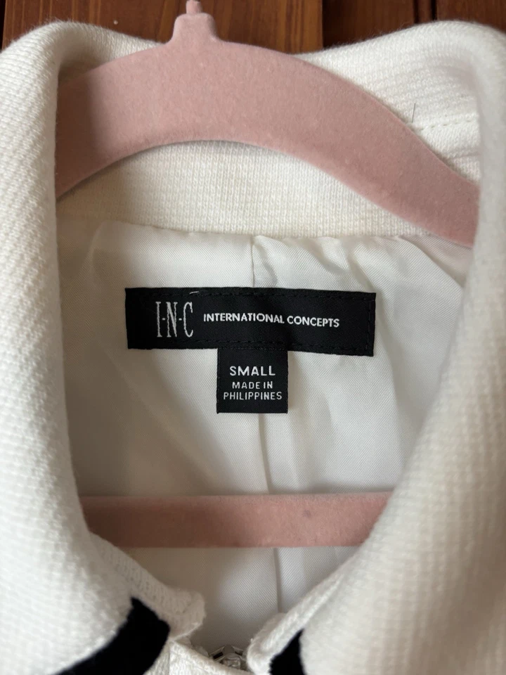 Chaquetón INC International Concepts blanco para mujer talla pequeña 100 % algodón nuevo con etiquetas Foto 2 de 4