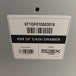 POS-X, EVO  CASH DRAWER, 16X16, BLACK, USEDPART # 971GF01