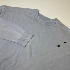 Zadig  Voltaire Light Blue Cotton Knit Button Shoulder Sweater S Obersized