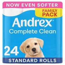 Image of Andrex Complete Clean Toilet Roll 24 Rolls (Previously Andrex Classic Clean T...