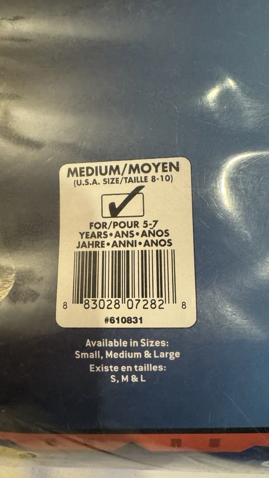 Disfraz de Halloween Rubíes Superman Musculoso Pecho Niño Talla Mediana 8-10 Foto 3 de 3