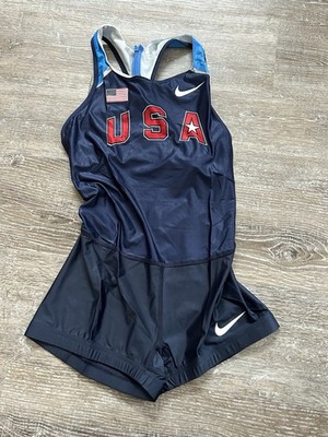 NEW USATF USA Track & Field Speedsuit Singlet NIKE Running Bodysuit Womens Sz M