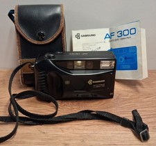 Retro Samsung AF 300 35mm Film Point And Shoot Camera Black With Case And Manual