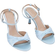 Jewel Badgley Mischka Womens Sky Blue Satin Heeled Sandals Sz 8M