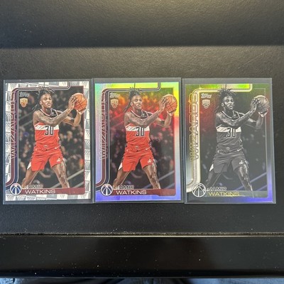 2025-26 Topps - Jamir Watkins #244 3 Card Lot (Tip-Off, Rainbow Foil, Blackout)