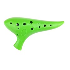 12-Hole Plastic Ocarina, Green, Alto C, A4-F6 Range, Instrument, Music