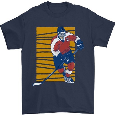 Eishockey Spieler Herren T-Shirt 100% Baumwolle